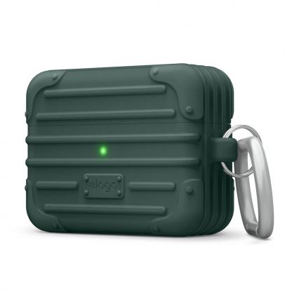 Elago AirPods Pro Suitcase - удароустойчив силиконов калъф с карабинер за Apple Airpods Pro (зелен)