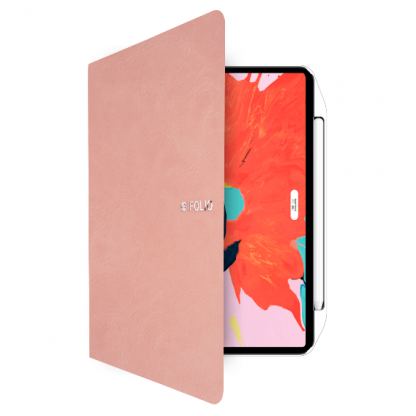 SwitchEasy CoverBuddy Folio Lite - кожен кейс с поставка и отделение за Apple Pencil 2 за iPad Pro 11 (2020) (розов)