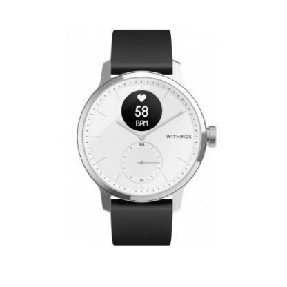 Withings Scanwatch (42mm) - луксозен умен часовник, следящ сърдечния ритъм, дневната и нощната ви физическа активност (бял)