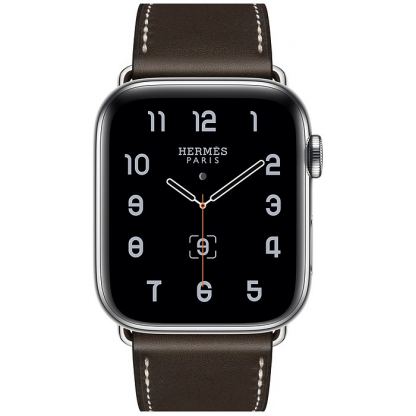 Apple Watch Hermes Series 5, 44mm Ebene Stainless Steel Case with Single Tour Deployment Buckle, GPS + Cellular - умен часовник от Apple
