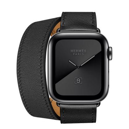 Apple Watch Hermes Series 5, 40mm Noir Space Black Stainless Steel Case with Double Tour, GPS + Cellular - умен часовник от Apple