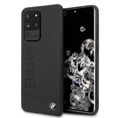 BMW Signature Genuine Leather Soft Case - кожен кейс (естествена кожа) за Samsung Galaxy S20 Ultra (черен)