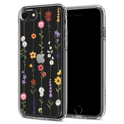 Spigen Ciel Flower Garden Case - дизайнерски удароустойчив кейс за iPhone SE (2020), iPhone 8, iPhone 7 (прозрачен)