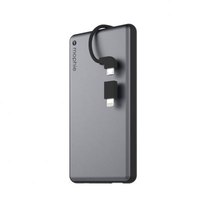 Mophie Powerstation Plus 6000 mAh Power Bank - външна батерия с вграден Lightning и MicroUSB кабели