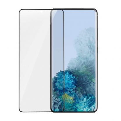 Baseus Full Screen Curved Soft Screen Protector - извито защитно покритие с черна рамка за целия дисплей на Samsung Galaxy S20 (два броя)