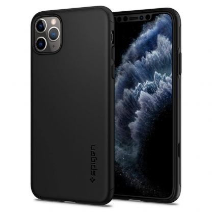 Spigen Thin Fit Classic Case - качествен тънък матиран кейс за iPhone 11 Pro (черен)