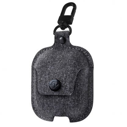 TwelveSouth AirSnap Leather Case - кожен калъф (ествествена кожа) за Apple Airpods (тъмносив)