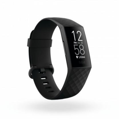 Fitbit Charge 4 (NFC) - гривна с дисплей за следене на дневната и нощна активност на организма за iOS и Android (черен) 
