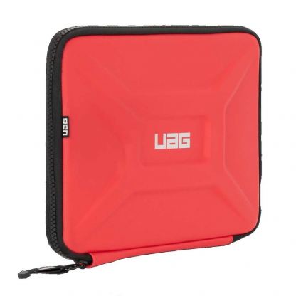 Urban Armor Gear Small Sleeve - удароустойчив хибриден калъф за iPad Pro 11 (2020), iPad Pro 11 (2018), iPad Air 3 (2019), iPad 7 (2019) и таблети до 11 инча (червен)