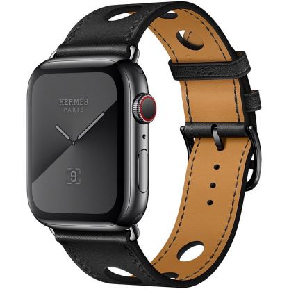 Apple Watch Hermès Series 5, 44mm Noir Space Black Stainless Steel Case with Single Tour Rallye, GPS + Cellular - умен часовник от Apple