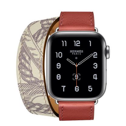 Apple Watch Hermès Series 5, 40mm Brique/Béton Stainless Steel Case with Double Tour, GPS + Cellular - умен часовник от Apple