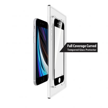 Torrii BodyGlass 3D Full Cover Glass - калено стъклено защитно покритие за целия дисплей на iPhone SE (2020), iPhone 8, iPhone 7 (прозрачен-черен)
