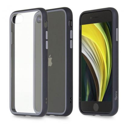 Torrii Torero Case - хибриден удароустойчив кейс за iPhone SE (2020), iPhone 8, iPhone 7 (черен)