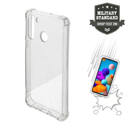 4smarts Hard Cover Ibiza - хибриден удароустойчив кейс за Samsung Galaxy A21 (прозрачен)