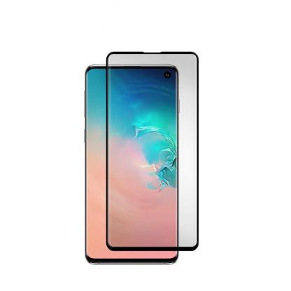 Gadget Guard Curved Tempered Glass Original Edition - калено стъклено защитно покритие с извити ръбове за целия дисплея на Samsung Galaxy S10 (черен-прозрачен)