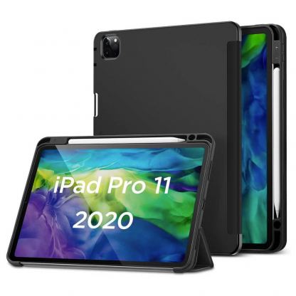 ESR Rebound Pencil Case - полиуретанов калъф с поставка и отделение за Apple Pencil 2 за iPad Pro 11 (2020), iPad Pro 11 (2018) (черен)