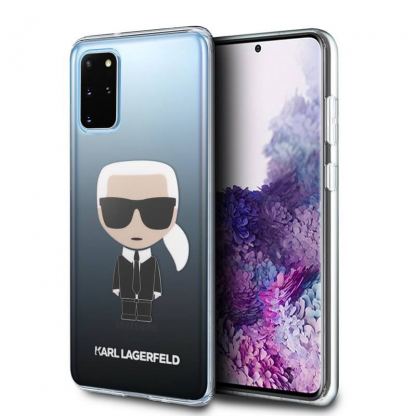 Karl Lagerfeld Iconic Gradient Case - дизайнерски кейс с висока защита за Samsung Galaxy S20 Plus (черен)