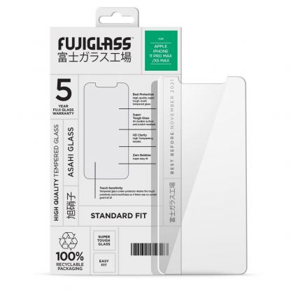 Fuji Standard Fit Screen Protector - калено стъклено защитно покритие за дисплея на iPhone 11 Pro Max (прозрачен)