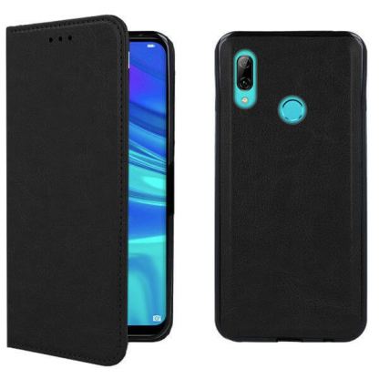 Wallet Flip Case - кожен калъф, тип портфейл и поставка за Samsung Galaxy A20e (черен)