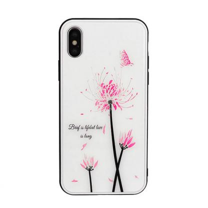 Vennus Magic Case Design 3 - силиконов (TPU) калъф със стъклен гръб за Samsung Galaxy S10 Plus (бял)