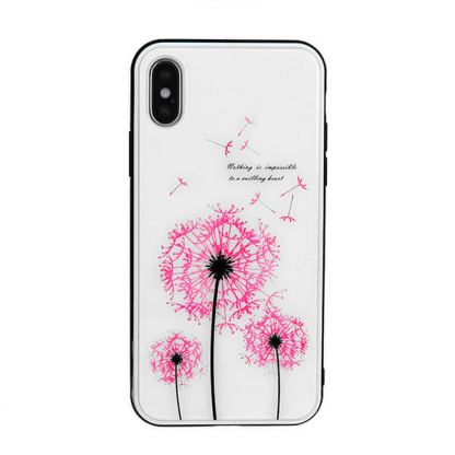 Vennus Magic Case Design 2 - силиконов (TPU) калъф със стъклен гръб за Samsung Galaxy S10 (бял)