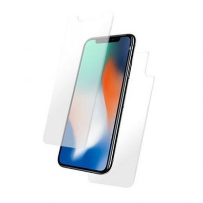 Force Case 360 Screen Protector Back and Front Glass - калени стъклени защитни покрития за дисплея и задната част на iPhone XS, iPhone X (прозрачен)