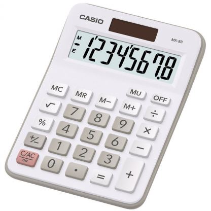 Casio MX-8B 8 Digit Calculator - калкулатор с 8 символа (бял)