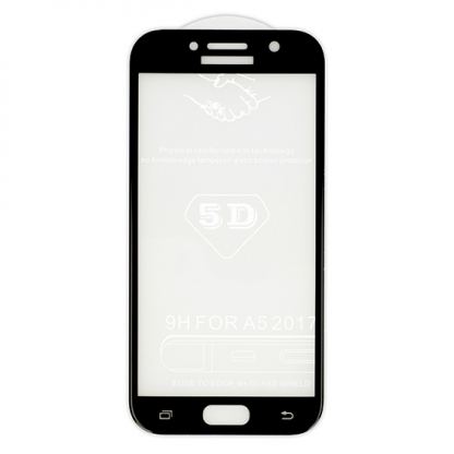 Premium Full Glue 5D Tempered Glass - обхващащо и ръбовете стъклено защитно покритие за дисплея на Samsung Galaxy A5 (2017) (черен)