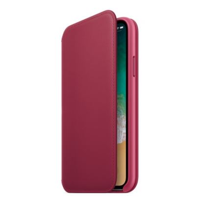 SDesign Original Leather Folio Case - качествен кожен (естествена кожа) калъф за iPhone XS, iPhone X (лилав)