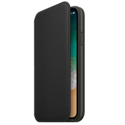 SDesign Original Leather Folio Case - качествен кожен (естествена кожа) калъф за iPhone XS, iPhone X (черен)