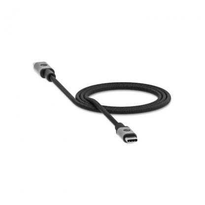 Mophie USB-C to USB-C Cable - изключително здрав USB-C към USB-C кабел с въжена оплетка за устройства с USB-C порт (150 см) (черен) 