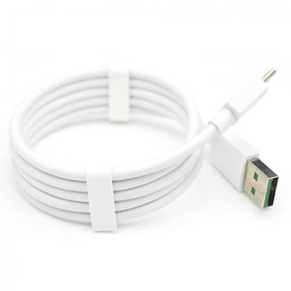 Oppo Vooc USB-A to USB-C Cable - USB-A към USB-C кабел за устройства с USB-C порт (100 см) (бял) (bulk) 