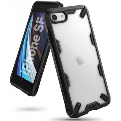 Ringke Fusion X Case - хибриден удароустойчив кейс за iPhone SE (2020), iPhone 8, iPhone 7 (черен)