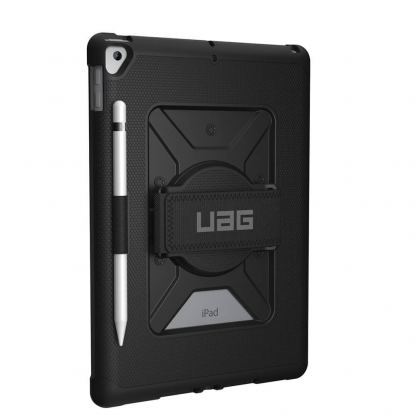 Urban Armor Gear Metropolis Handstrap Case - удароустойчив хибриден кейс от най-висок клас за iPad 7 (2019), iPad 8 (2020) (черен) (bulk)