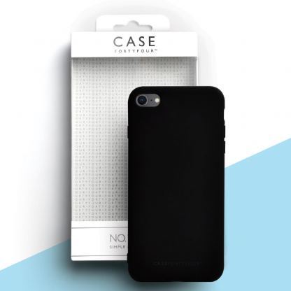 Case FortyFour No.1 Case - силиконов (TPU) калъф за iPhone SE (2020), iPhone 8, iPhone 7 (черен)
