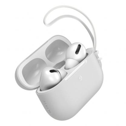 Baseus Lets Go Jelly Lanyard Case - силиконов калъф с връзка за Apple Airpods Pro (бял)