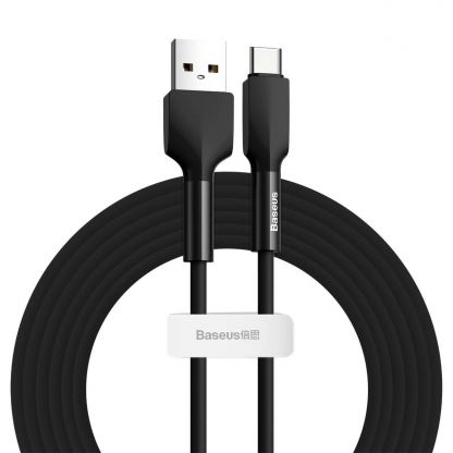 Baseus Silica Gel USB-C Cable - USB-C кабел за устройства с USB-C порт (200 см) (черен)
