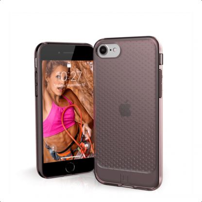 Urban Armor Gear Lucent Case - удароустойчив силиконов калъф за iPhone SE (2020), iPhone 8, iPhone 7 (розов-прозрачен) 