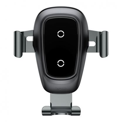 Baseus Metal Wireless Charger Gravity Car Mount - поставка за радиатора на кола с безжично зареждане за Qi съвместими смартфони (черен)