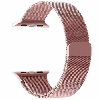 Tactical 343 Milanese Loop Magnetic Stainless Steel Band - стоманена, неръждаема каишка за Apple Watch 42мм, 44мм (розово злато)