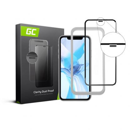 Green Cell Clarity Dust Proof 3D Full Cover Glass - калено стъклено защитно покритие за целия дисплей на iPhone 11 Pro (прозрачен-черен)