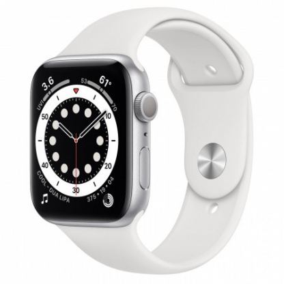 Apple Watch Series 6 GPS, 40mm Silver Aluminium Case with White Sport Band - умен часовник от Apple 