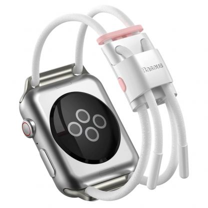 Baseus Lets Go Bracelet Clasp Band - текстилна каишка за Apple Watch 42мм, 44мм (бял)