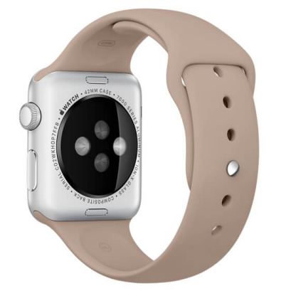 Apple Sport Band Stainless Steel Pin Walnut - оригинална силиконова каишка за Apple Watch 42мм, 44мм (кафяв) 