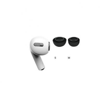 Soft Silicone Earplug - 4 броя силиконови тапи за Apple Airpods Pro (размер 2xS, 2xM) (черен)
