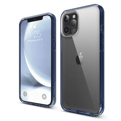 Elago Hybrid Case - хибриден удароустойчив кейс за iPhone 12 Pro Max (тъмносин)