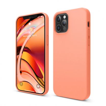 Elago Soft Silicone Case - силиконов (TPU) калъф за iPhone 12, iPhone 12 Pro (оранжев)
