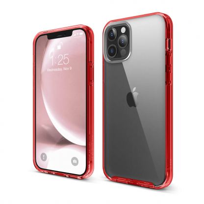 Elago Hybrid Case - хибриден удароустойчив кейс за iPhone 12, iPhone 12 Pro (червен)
