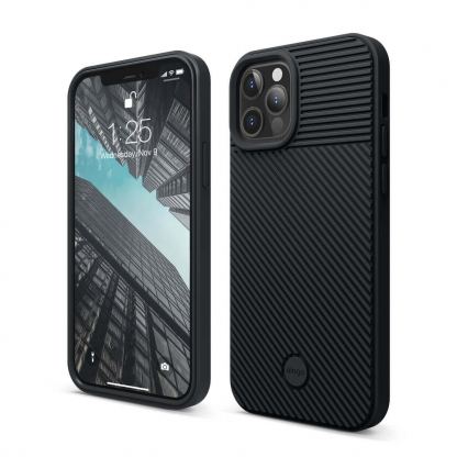 Elago Cushion Case - удароустойчив силиконов (TPU) калъф за iPhone 12, iPhone 12 Pro (черен)
