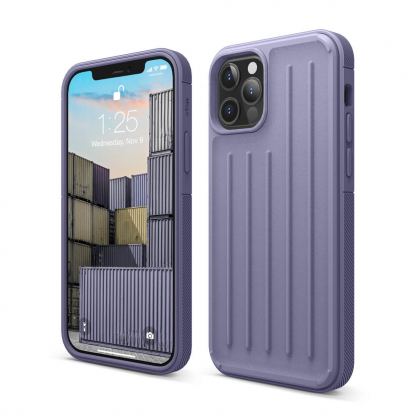 Elago Armor Case - удароустойчив силиконов (TPU) калъф за iPhone 12, iPhone 12 Pro (лилав)